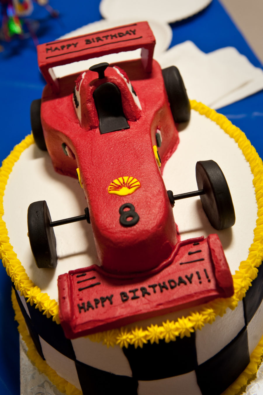 Race car birthday cake